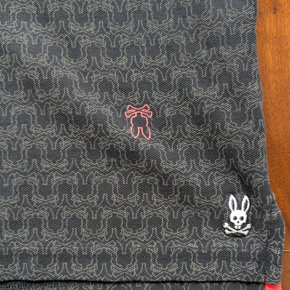 Psycho Bunny Polo Shirt Size 4 All Over Print - Picture 3 of 7